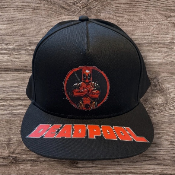 🆕Mens | Deadpool Black Snapback Hat - Picture 3 of 9